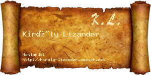 Király Lizander névjegykártya